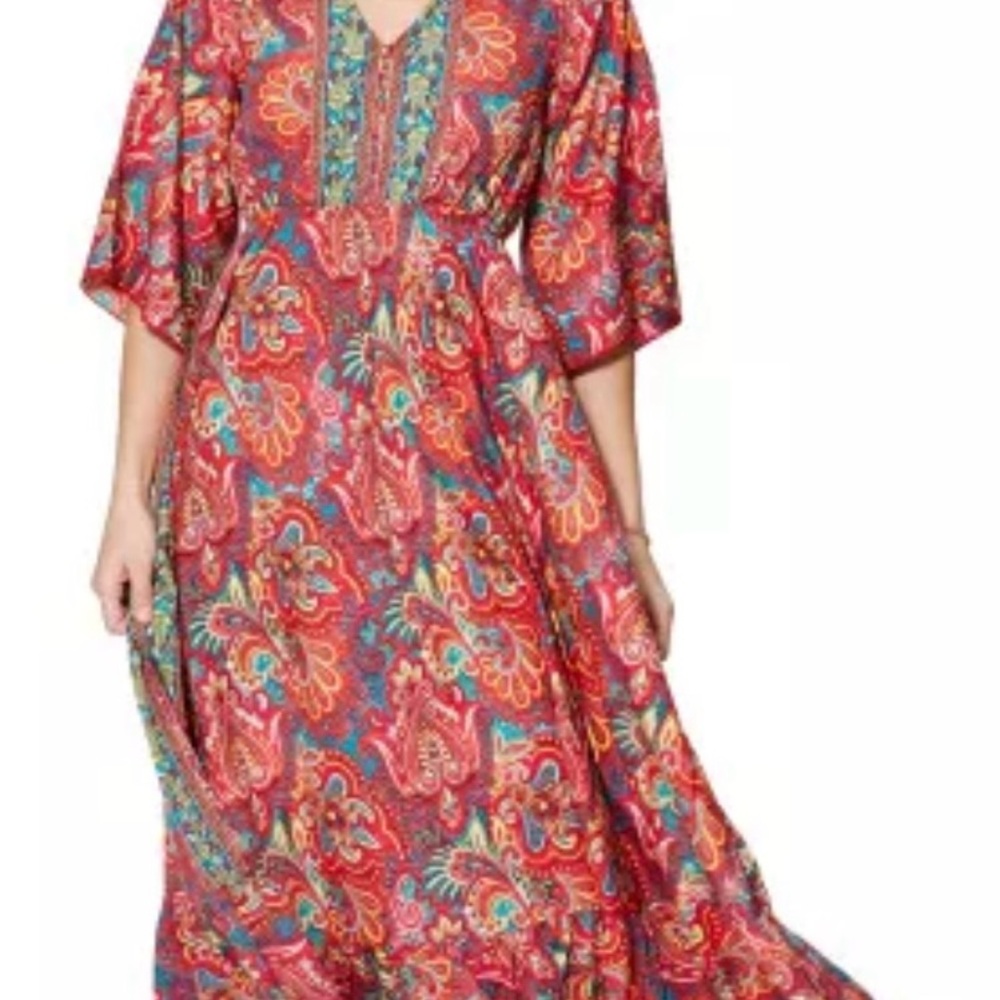 Step in style  Print Red Maxi Dress